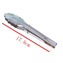 고기 집게 주방 요리 핀셋 실리콘 나무 치킨 조리용 업소용 7 인치 스테인레스 스틸 식품 용품 뷔페 도구 안티 열 빵 클립 패스트리 클램프 바베큐 스틸, 17.8cm