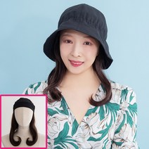 항암 모자가발 롱웨이브 기능성고열사 새론모, 브라운, 1개
