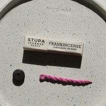 Stupa 스투파 로프형 인센스 스틱 네팔 향피우기 홀더 세트, frankincense