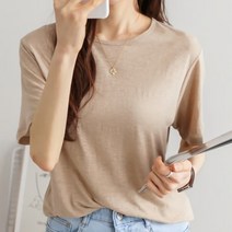 [바보사랑] 여성 여름 봄 올웨이스 린넨 반팔 티셔츠