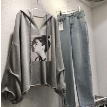S-682 루즈핏 프린팅 후드