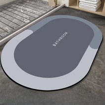 데일리빙 빨아쓰는 규조토 발매트 1개 그레이 블루, 타원형 블루