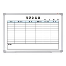 외근현황판 업무행선지현황표 900x600 주문제작, 자석형(알자석부착 O)