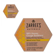Zarbee's 99% Honey Cough Soothers 레몬 벌꿀 캔디 14개입 28g x2팩, 2팩