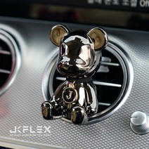 JK 크롬 베어브릭[단품] 차량용 방향제, 크롬단품(블랙), 화이트코튼, B타입(For Woman)