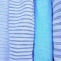 린넨100 퓨어 린넨 60리 21수 스트라이프 원단 다양한 패턴 모음, 4708 블루 잔스트라이프, 1개