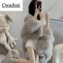 폭스 퍼 코트 도톰 코트 보온