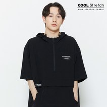 레터링 후드 반팔 아노락 BLACK (MM2TU229-076)