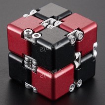 독일 infinity cube 무한 큐브 감압 알루미늄 블록 포켓 손가락 압축 해제 장난감 큐브 게임, 3 세대의 DIY 분해 - 검은 색과 빨간색
