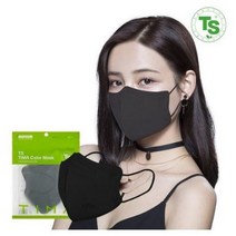 TS 티마 새부리형 TS 가드 KF94 숨쉬기편한 대형 마스크 100매 색상선택, 5매입, 20개, 블랙