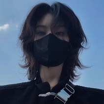 남자헤어스타일 울프컷 가발 자연스러운 내츄럴 남성 스타일, 네이처블랙+아웃라인빗