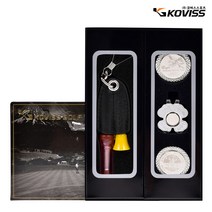 코비스 골프선물세트 가죽 티홀더 골프티 레이저각인 볼마커 세트, 1세트