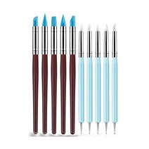 야구 실리콘 점토 조각 도구 - 도자기 공예 바위 못 블렌딩 드로잉을 위한 10Pcs 모델링 도팅