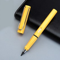 새로운 기술 다채로운 무제한 쓰기 영원한 연필 잉크 펜 없음 매직 그림 용품 참신한 선물 문구 116370, 노란색