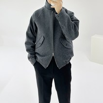 아도르클래식 마커 3컬러 크롭 시보리 캐주얼 블루종 집업 울 자켓