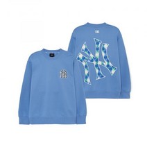 MLB 아가일 빅로고 오버핏 맨투맨 NY L.Cobalt Blue