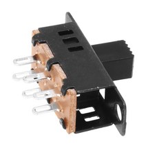 10pcs 높은 노브 6 핀 3 위치 DPDT 패널 슬라이드 스위치 0.5A 50V DC, 검정