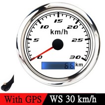 차량 속도계 hud 카플레이 모니터 60 kmh 120 kmh 200 kmh 85mm 보트 자동차 gps 방수 속도 게이지 빨간색 백라이트 적합 mairne 요트 액세서리, GPS 30kmh ws