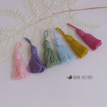 고리 면 태슬 솔리드 기본 수술 장식 부자재 7.5cm, 연보라