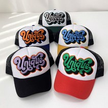 잇백잇슈 유니크레터링메쉬캡 자수 봄여름 국내제작 데일리모자, free