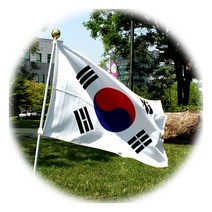 [플래그코리아] 바람에 엉퀴지 않는 회전깃대 태극기 (슬리브형), 상세 설명 참조