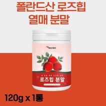 폴란드산 로즈힙 열매 분말 100% 가루 파우더 120g ROSE HIP POWDER 로즈휩 야생 장미 성분검사 안정성 판정, 1통