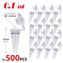 국제 관리기0.1ML-100ML 폴리 프로필렌 미세 원심 분리기 튜브 캡 보관용 투명 병 종자 액체 테스트 컨테이, 02 B-0.1ml x500pcs