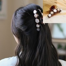 자개 집게핀 브라운 헤어핀쇼핑몰 여아핀 키즈헤어핀 여아리본핀 반묶음머리핀 초등학생머리핀 똥머리핀 머리
