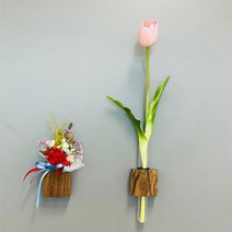 납골당 꾸미기 납골묘 조의 인테리어 벽걸이 미니 화분 납골당 조화 화병 카페인테리어 집들이선물, 편백나무_노랑 튤립