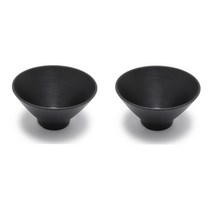 라이프초이스 블랙 멜라민 R면기 볼, 3호 2개입