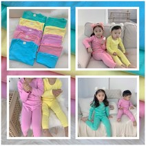 고급 면코튼 KC인증 유아 긴팔 실내복 아동내의 키즈잠옷 홈웨어 상하세트 캔디팝실내복