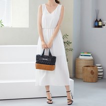 로라인 민소매 맥시드레스