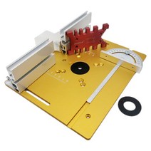 목공 호환 업그레이드 알루미늄 라우터 테이블 삽입 플레이트 마이터 게이지 및 장부 펜스 작업대 목재 트리머, 05 4P- Gold 2, 05 4P- Gold 2