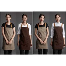 세모담 오연수앞치마 오연수 다용도 요리 커피숍, 브라운(H 스타일)(방수)M