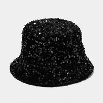 남자 여자 반짝이 스팽글 버킷 모자 어부 접힌 방풍 파나마, [01] 56-58cm, [02] Black