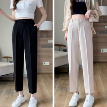 [다이아엘]모노폴리슬랙스 키작녀슬랙스 데일리슬림슬랙스 뒷밴딩