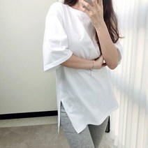 반팔 박스핏 기본 레이어드 트임티 set