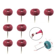 드러멜 드레멜 다용도조각기 미니 드릴 연마 브러시 2.35mm 생크 나일론 버핑 휠 Dremel 로타리 핸드 툴 액세서리 세트 녹 제거제 50 피스, 02 red_06 40pcs