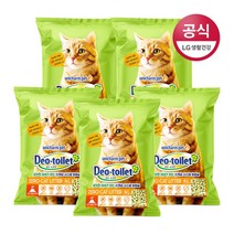 데오토일렛 사막화방지 고양이모래, 4L, 5개입, 무향