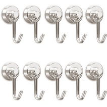 Homion[10개 세트]마그넷 후크 스테인리스제 녹슬지 않는 자석 부착 수직 내하중 15kg 수평 내하중 5kg 직경 20MM