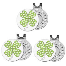 지칸디 골프 볼마크 자석클립 포함 3개세트, 네잎클로버