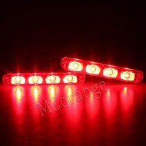 스트로보스코프 Fso 자동 점멸기 경찰 조명 2x4 LED 플래시 라이트 벤트 그릴 유선, 02 red