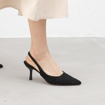뾰족코 트위드 롱쿠션 스틸레토 슬링백(7.0cm) 11404