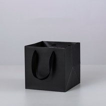 5PCS 멀티 컬러 스퀘어 선물 종이 가방 꽃 가게 화분 꽃 토트 백 테이크 아웃 음식 킹 케이크 캔디 포장 도매, 검은색