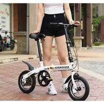 가벼운 접이식 자전거 초경량 경량 소형 휴대용, 12인치 블랙