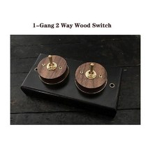 레트로세라믹 목재 토글 스위치 은폐 마운트 2 웨이 1-4 갱 황동 벽 조명, 2-Gang Wood Switch