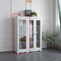 Sunshine 통유리 진열장 유리문 장식장 서랍장 선반 피규어 트로피 상장 수납장 400, 화이트