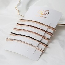 핀대 똥머리묶는방법 앞머리 집게핀 헤어핀 만두머리 큐빅 슬림 5P 세트