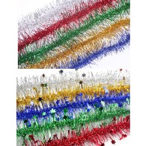 크리스마스 모루 트리장식 반짝이 홍콩 별, 02 철사모루(10줄) 은색
