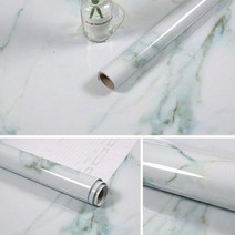 부엌 PVC 벽 스티커 대리석 수조 60cm x 10M 욕실 자체 접착 방수 벽지, 60cm x 2m, Light green